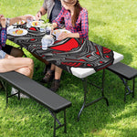 Robot Samurai Mask Print Picnic Table Cover