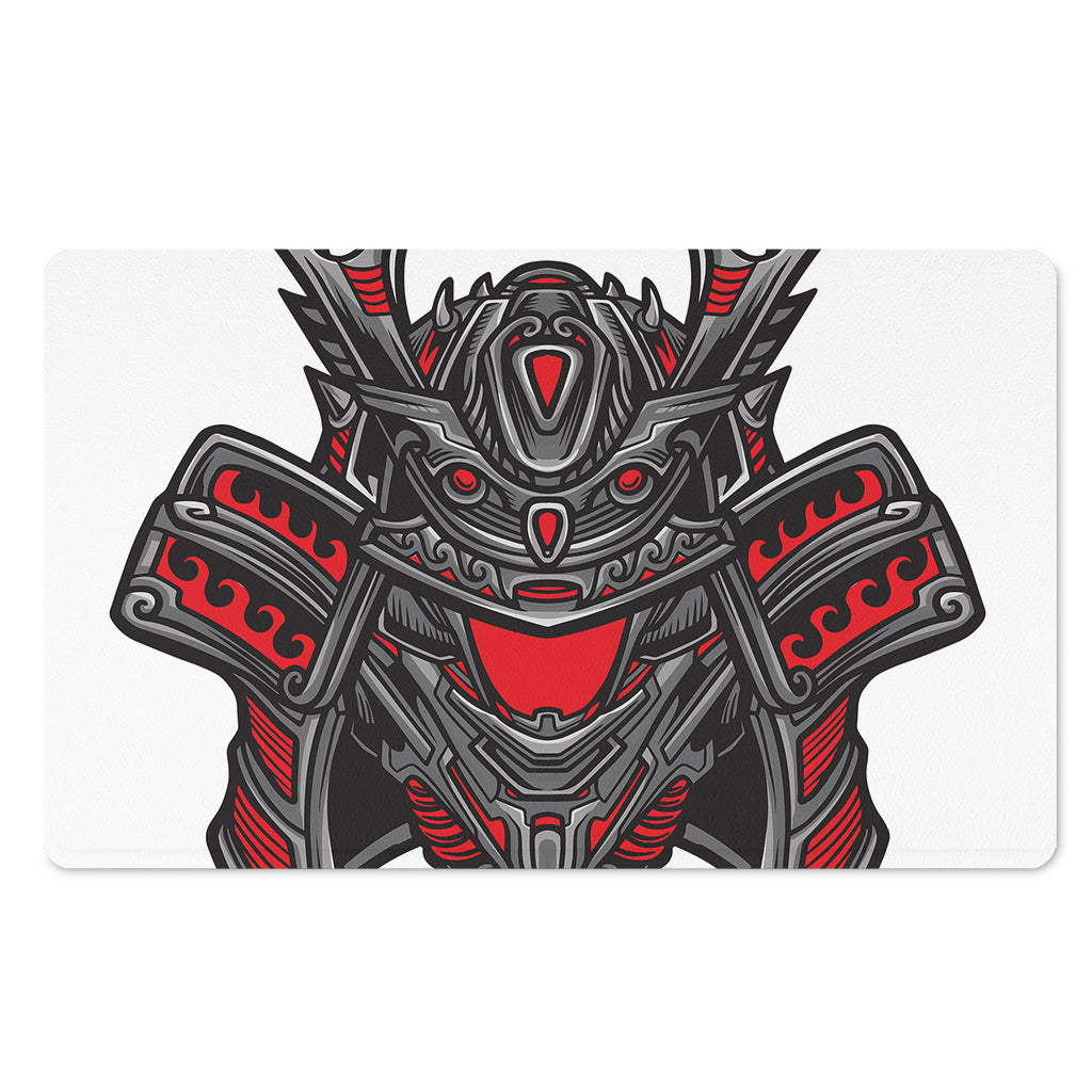 Robot Samurai Mask Print Polyester Doormat