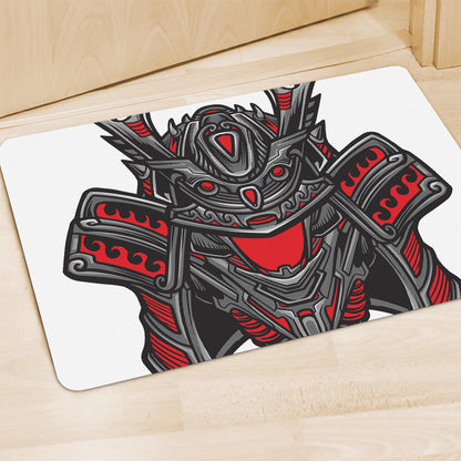 Robot Samurai Mask Print Polyester Doormat