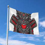 Robot Samurai Mask Print Polyester Flag