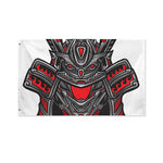 Robot Samurai Mask Print Polyester Flag