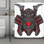 Robot Samurai Mask Print Polyester Shower Curtain