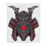 Robot Samurai Mask Print Polyester Shower Curtain