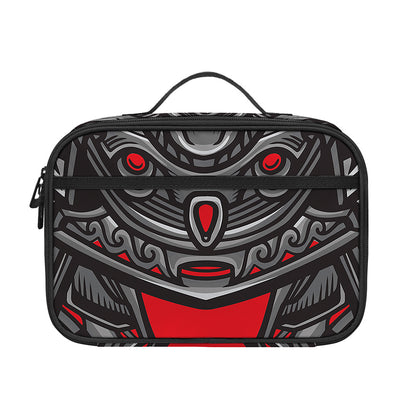 Robot Samurai Mask Print Portable Lunch Bag