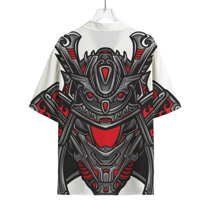 Robot Samurai Mask Print Rayon Hawaiian Shirt