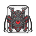 Robot Samurai Mask Print Rectangular Crossbody Bag