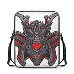 Robot Samurai Mask Print Rectangular Crossbody Bag
