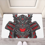 Robot Samurai Mask Print Rubber Doormat