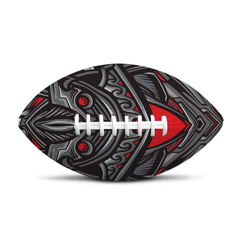 Robot Samurai Mask Print Rugby Ball