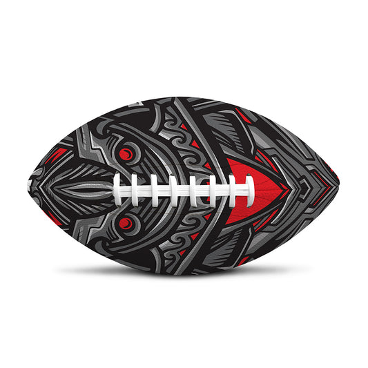 Robot Samurai Mask Print Rugby Ball
