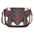 Robot Samurai Mask Print Saddle Bag