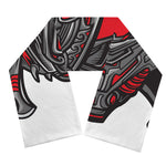 Robot Samurai Mask Print Scarf