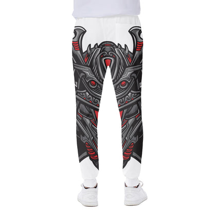 Robot Samurai Mask Print Scuba Joggers