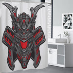 Robot Samurai Mask Print Shower Curtain