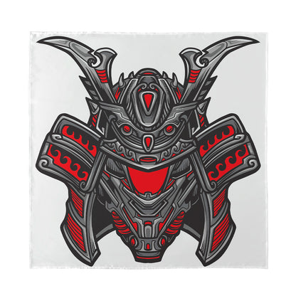 Robot Samurai Mask Print Silk Bandana