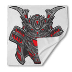 Robot Samurai Mask Print Silk Bandana