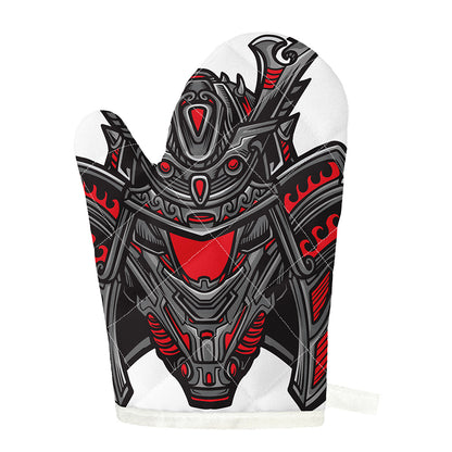 Robot Samurai Mask Print Single Oven Mitt