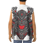 Robot Samurai Mask Print Sleeveless Baseball Jersey