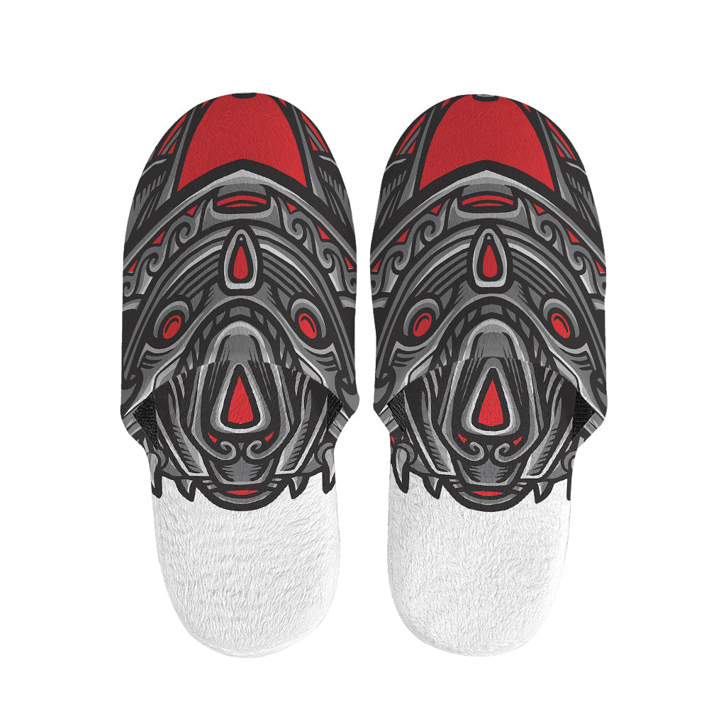 Robot Samurai Mask Print Slippers