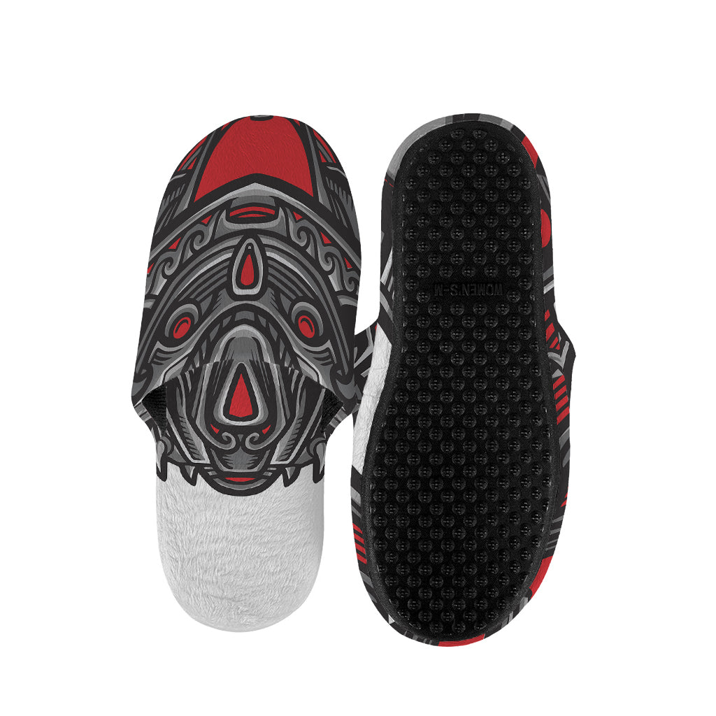 Robot Samurai Mask Print Slippers