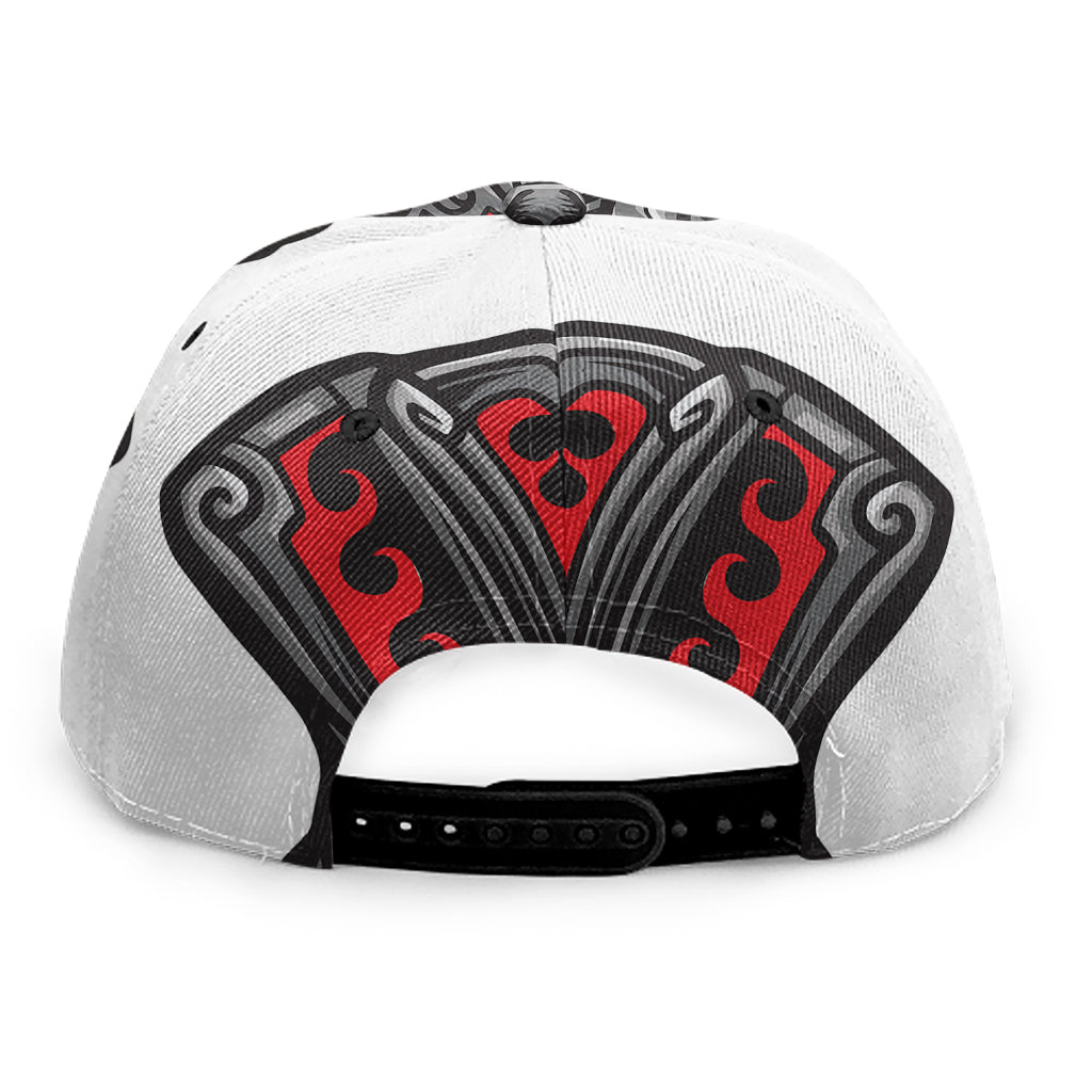 Robot Samurai Mask Print Snapback Cap