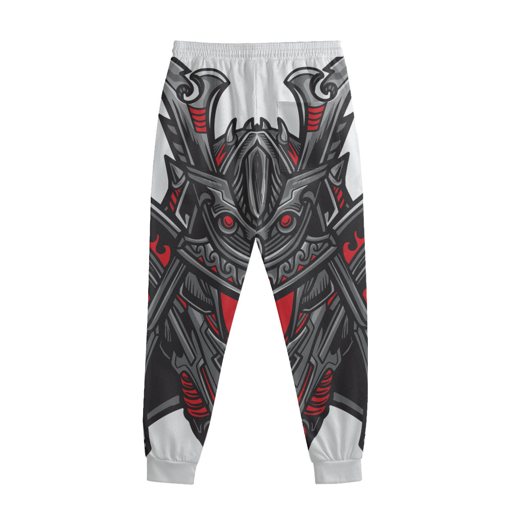 Robot Samurai Mask Print Sweatpants