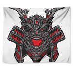 Robot Samurai Mask Print Tapestry