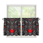 Robot Samurai Mask Print Tier Curtains