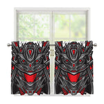 Robot Samurai Mask Print Tier Curtains