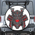 Robot Samurai Mask Print Tire Cover