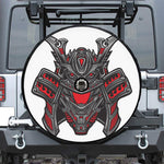 Robot Samurai Mask Print Tire Cover With Camera Hole