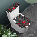 Robot Samurai Mask Print Toilet Lid And Tank Cover Set