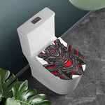 Robot Samurai Mask Print Toilet Lid Cover
