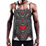 Robot Samurai Mask Print Training Tank Top