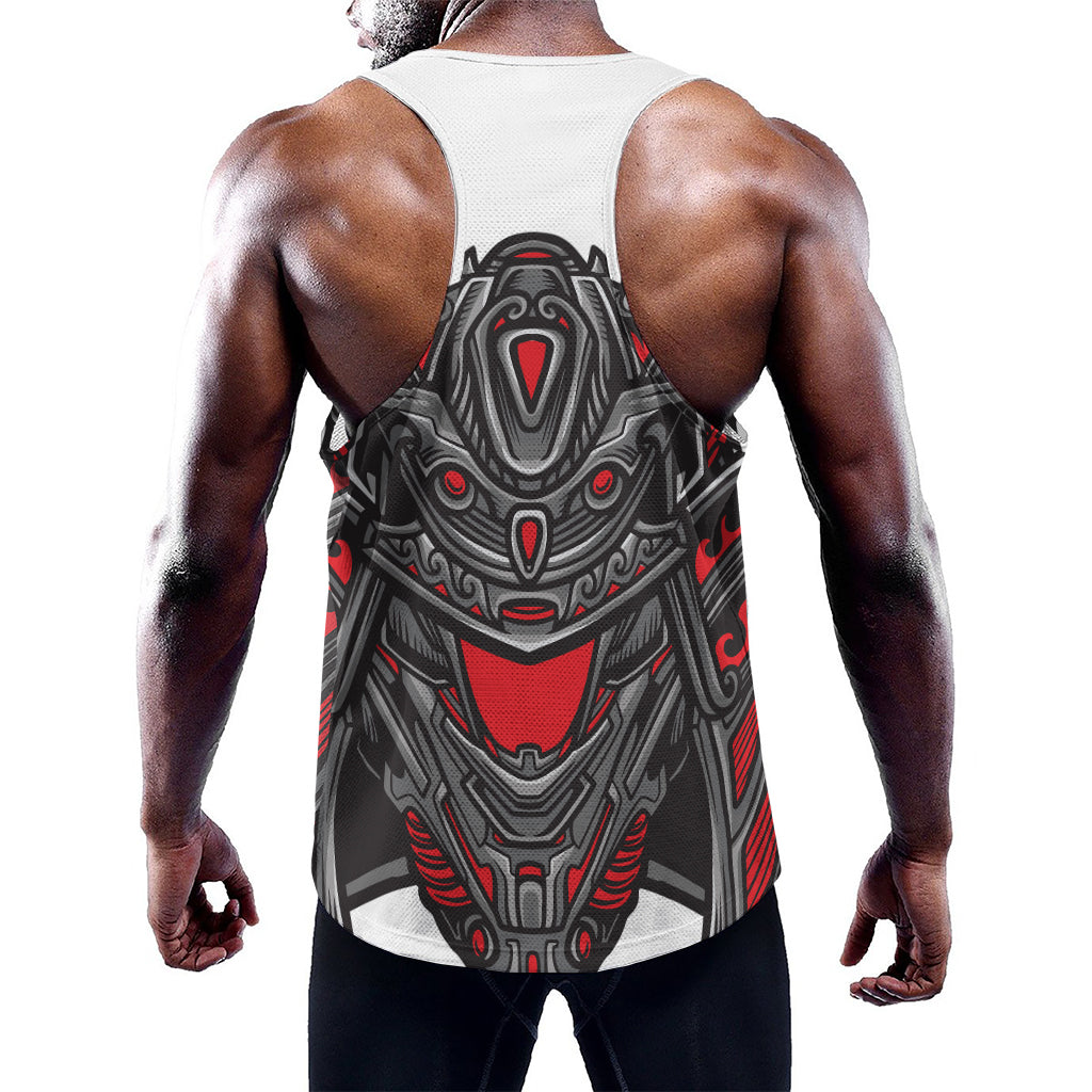 Robot Samurai Mask Print Training Tank Top
