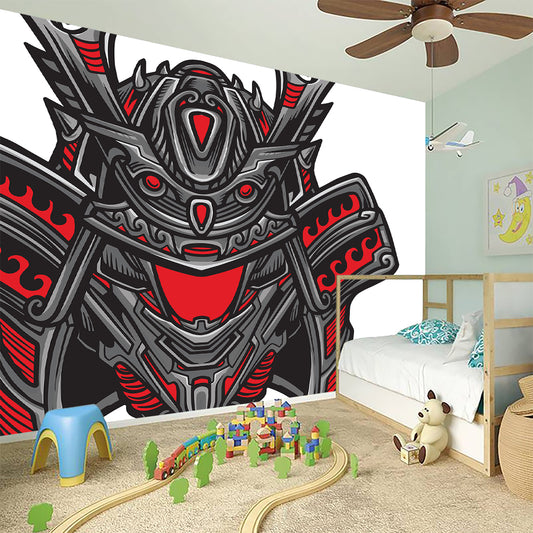 Robot Samurai Mask Print Wall Sticker