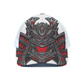 Robot Samurai Mask Print White Mesh Trucker Hat