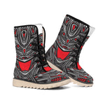 Robot Samurai Mask Print Winter Boots