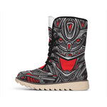 Robot Samurai Mask Print Winter Boots