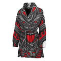Robot Samurai Mask Print Women's Bathrobe