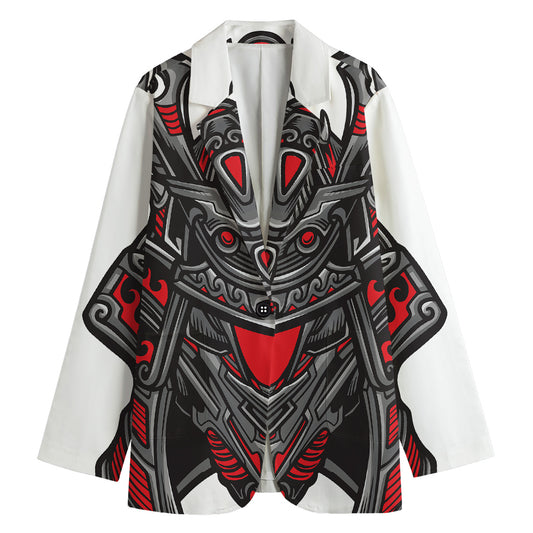 Robot Samurai Mask Print Women's Blazer