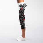 Robot Samurai Mask Print Women's Capri Leggings