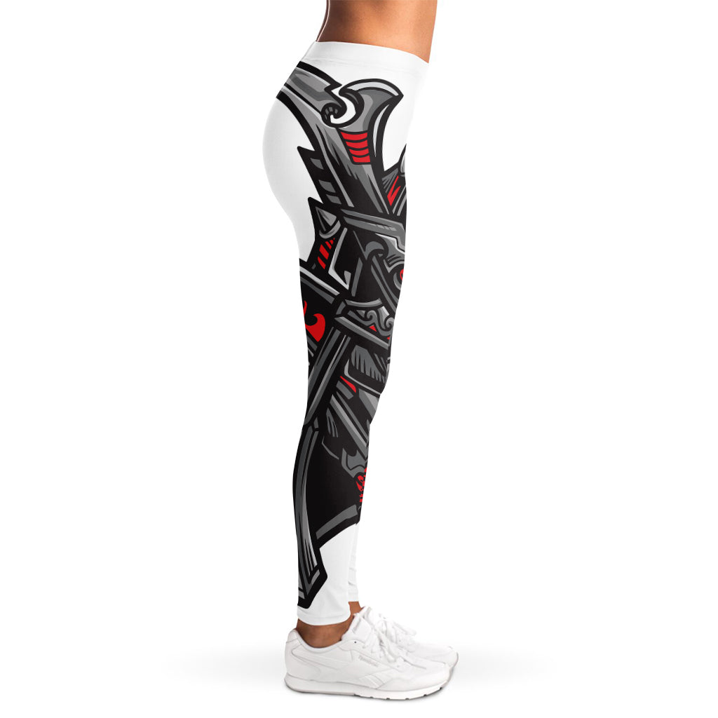 Robot Samurai Mask Print Women's Leggings