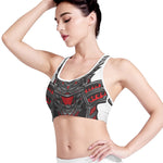 Robot Samurai Mask Print Women's Sports Bra