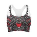 Robot Samurai Mask Print Women's Sports Bra