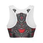 Robot Samurai Mask Print Women's Sports Bra