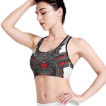 Robot Samurai Mask Print Women's Sports Bra