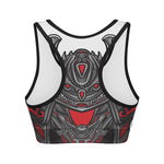 Robot Samurai Mask Print Women's Sports Bra