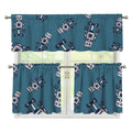 Robot Servant Pattern Print 3 Piece Kitchen Curtains