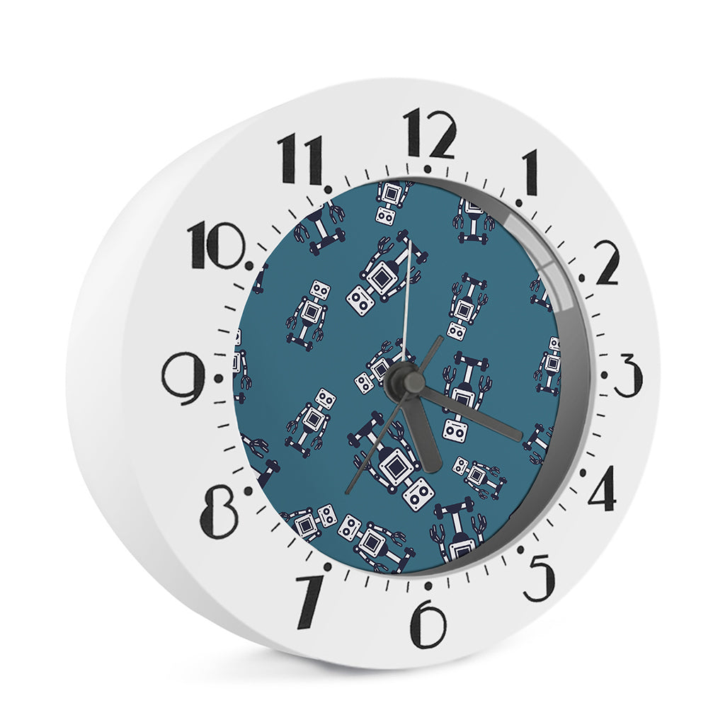 Robot Servant Pattern Print Alarm Clock